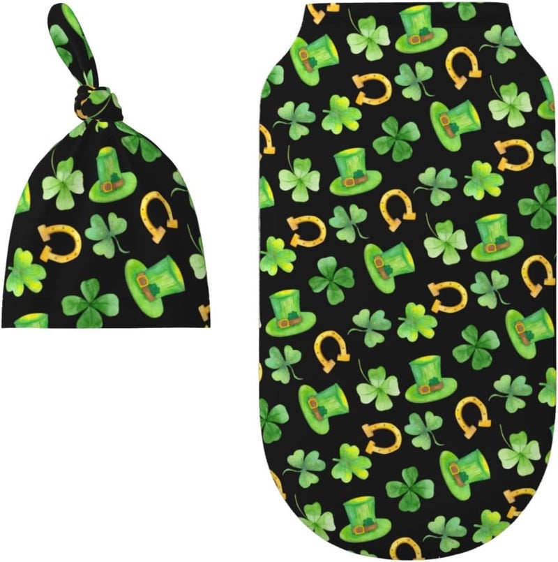 Figtihw St. Patrick's Day Swaddle Blankets Newborn Receiving Blanket Baby Swaddle Wrap Soft Sleeping Sack for Baby Girls Boys - Image 2